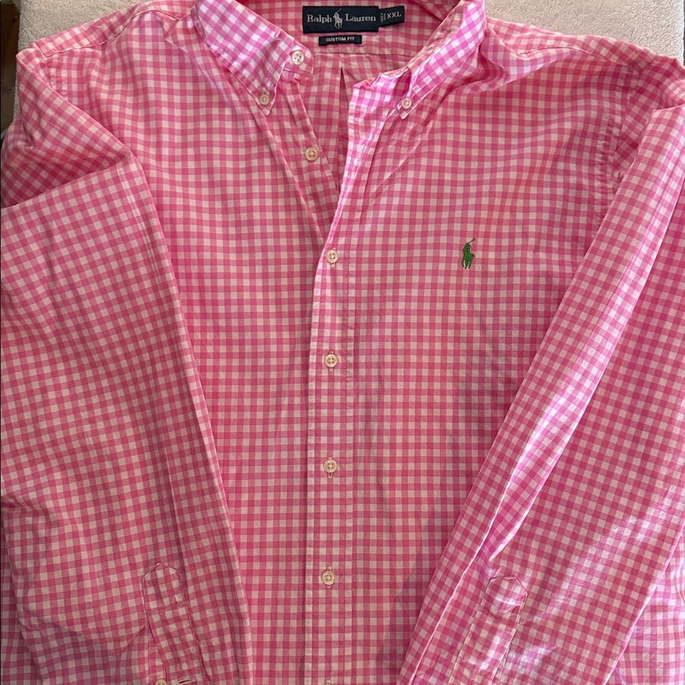 Ralph Lauren Pink Checkered Button-Up Shirt